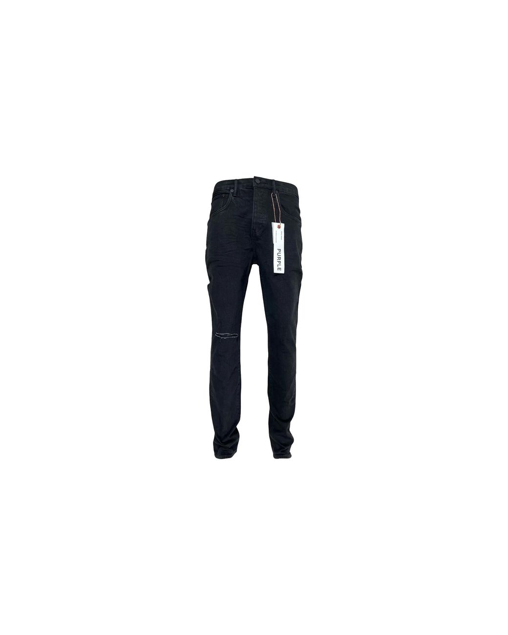 Purple Brand Black Rinse Knee Slit Denim P002 Ndbr825" for men