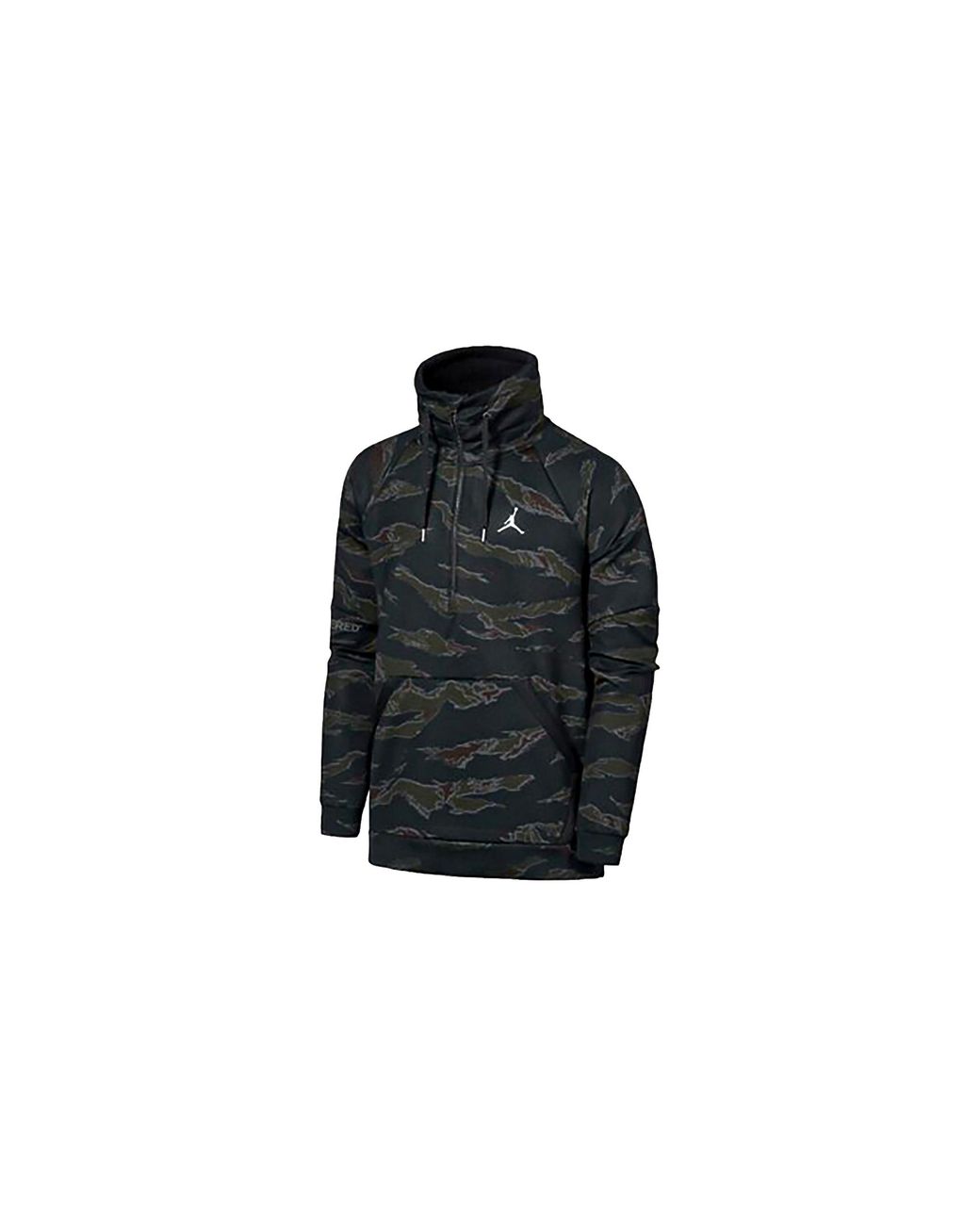Nike Black Air Flight Camo Anorak Half Zip Pullover Hoodie Ah6163 010" for men