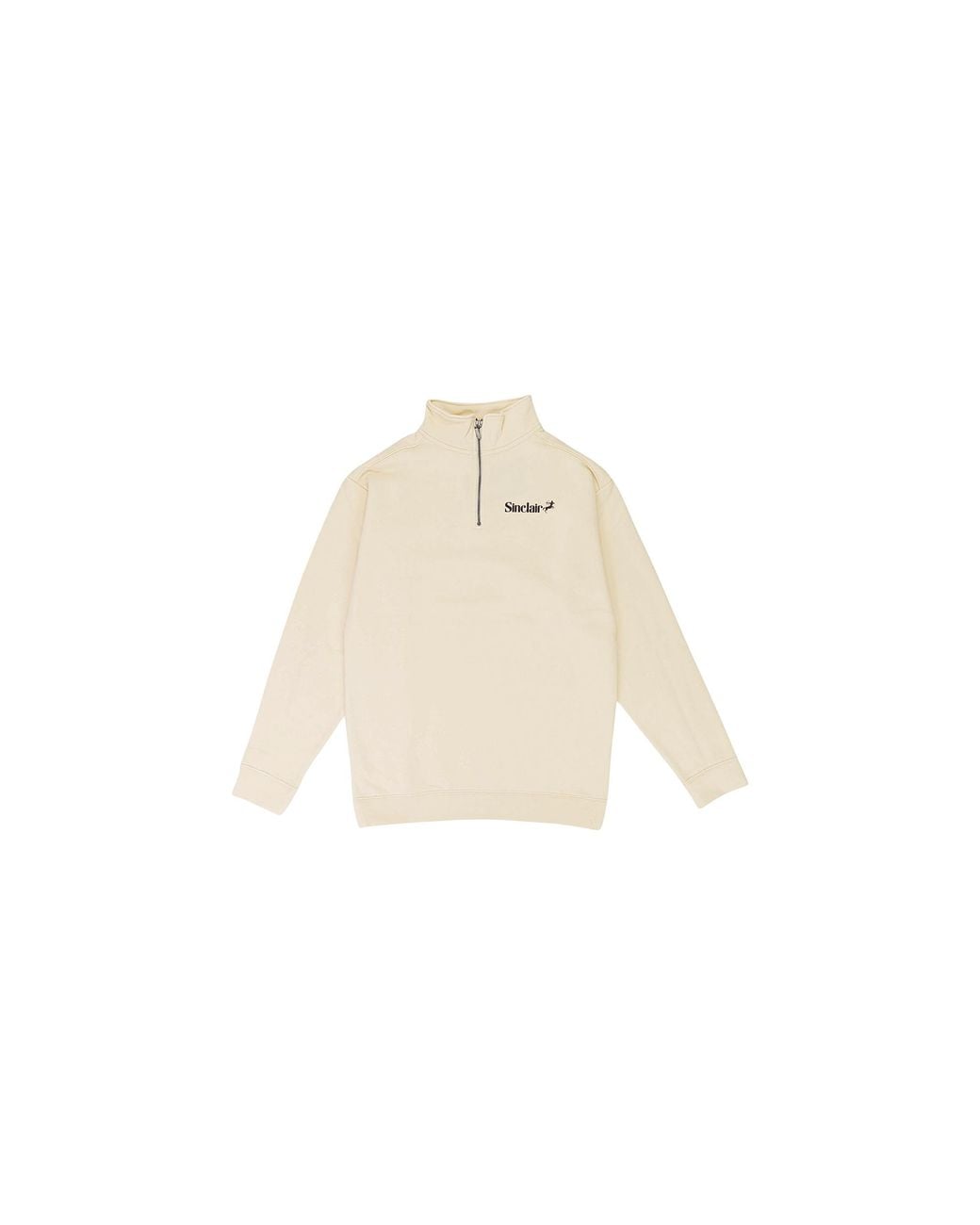 Sinclair Black Quarter Zip Sweatshirt "Cream" Quarter Zip Crm" for men