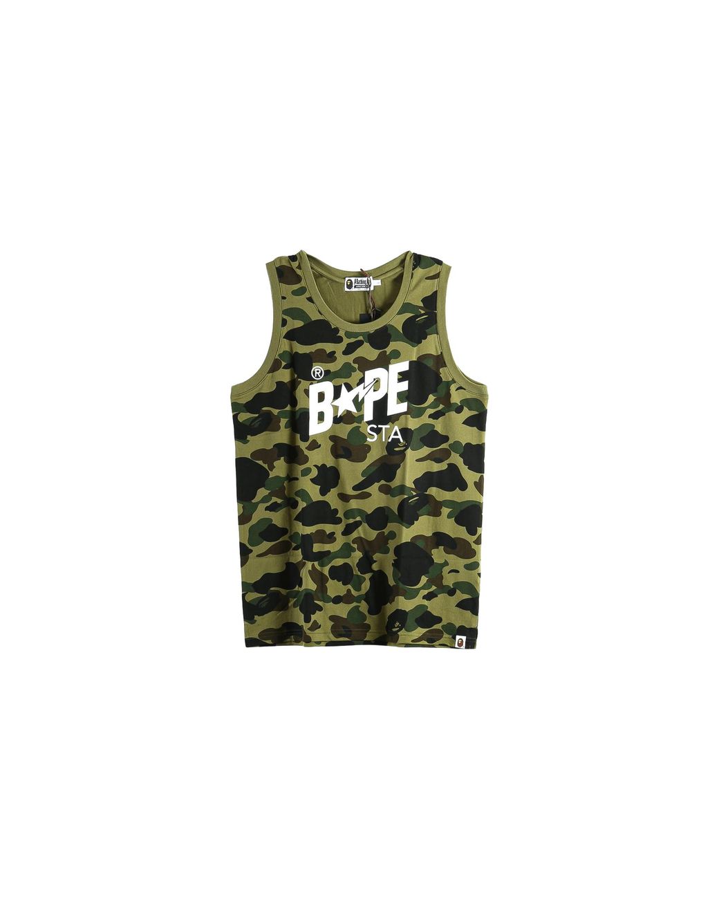 A Bathing Ape Green 1St Camo Sta Tank Top 1M30108002 Grn" for men