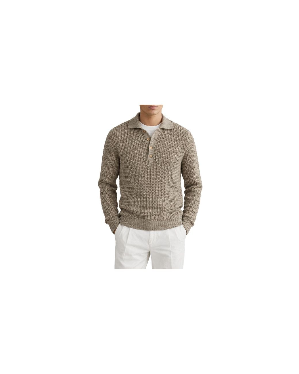 Brunello Cucinelli Black Wool Linen Knit Sweater Dark" Brun3226" for men