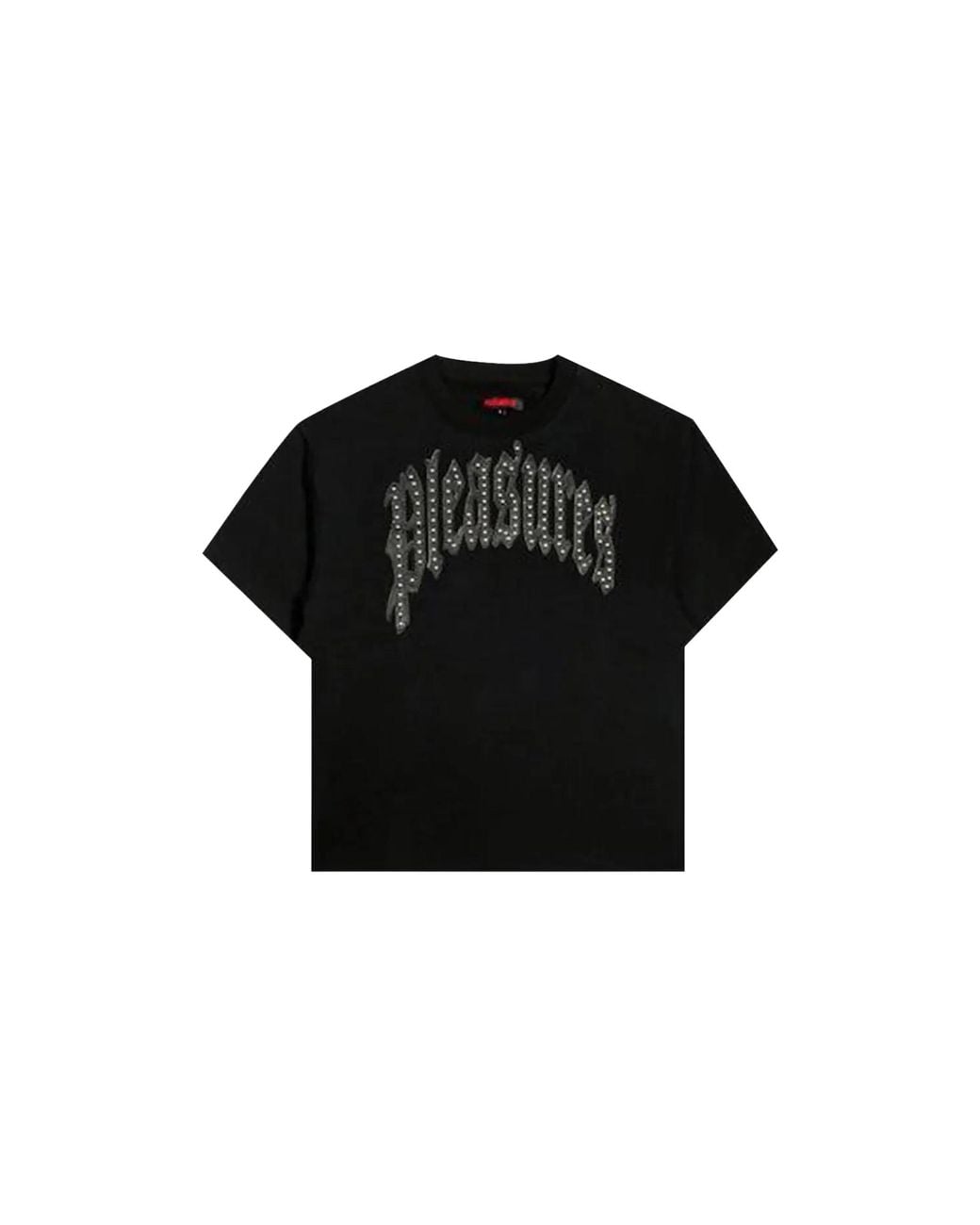 Pleasures Black Twitch Stud Crewneck T-Shirt P26Sp009" for men