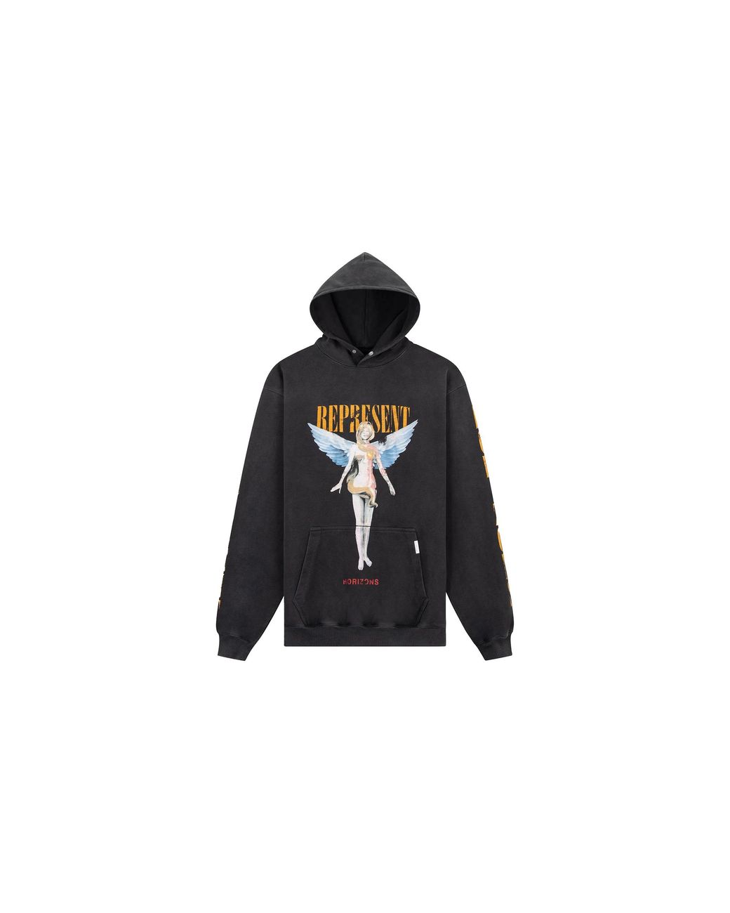 Represent Black Reborn Hoodie "Aged" Mlm435 444"