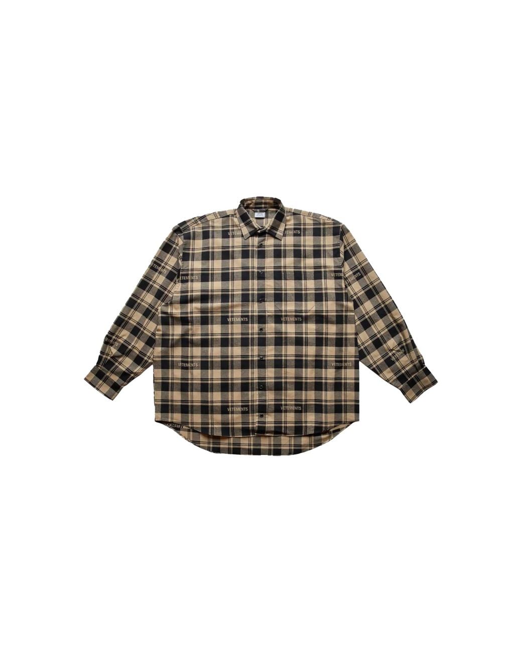 Vetements Black Logo Jacquard Plaid Shirt Ua65Sh919S"
