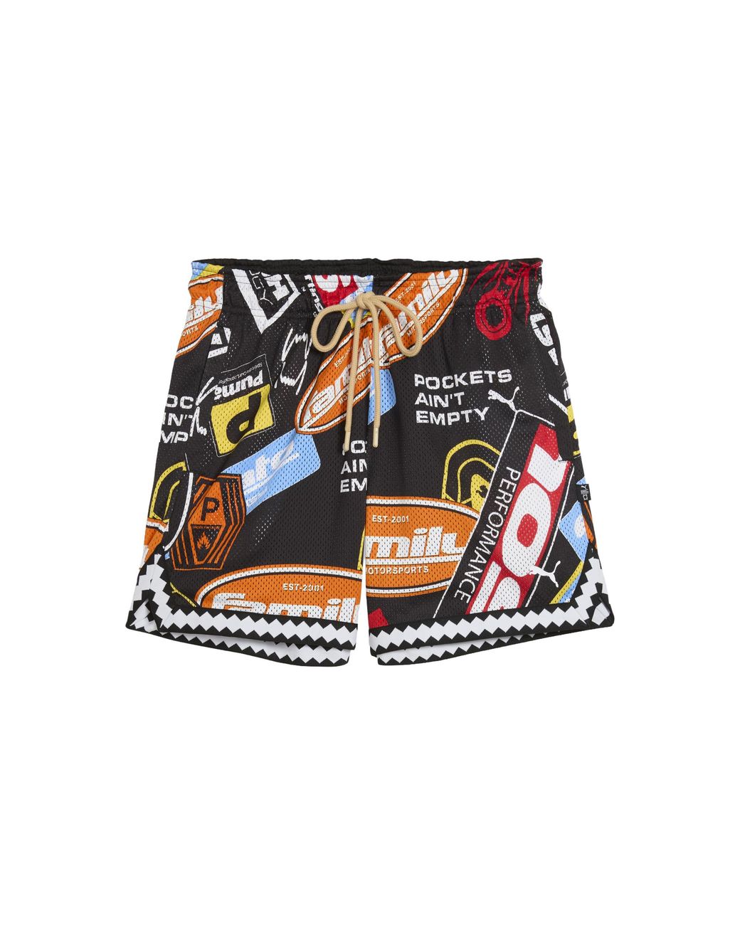 PUMA Black Fast & Furious 6" Reversible Basketball Shorts Aop" 637902 01" for men