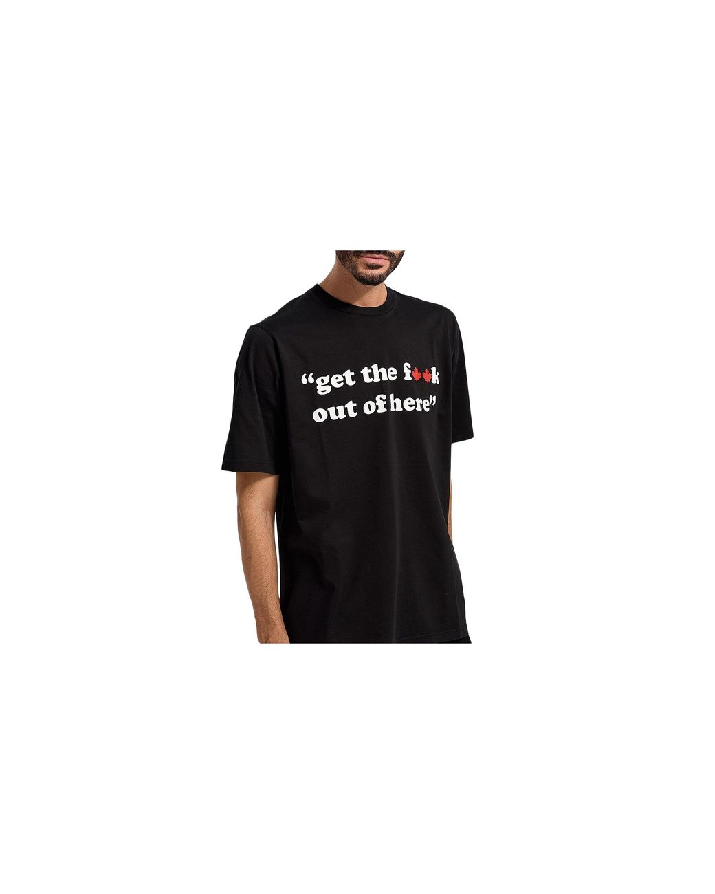 DSquared² Black Gtfo Slogan T-Shirt S72Gd0406-S24387-900"