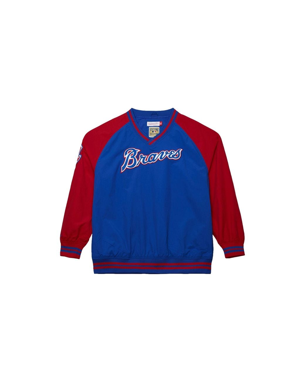 Mitchell & Ness Blue Nylon Pullover Jacket Vintage Logo "Mlb Braves" Jk9272 Abrroya" for men