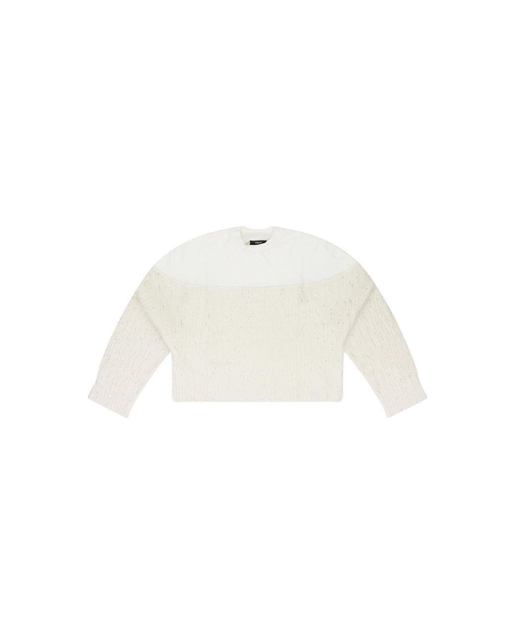 Amiri Black Drop Needle Crewneck "Cream" Ps22Wkl005_Alabaster"