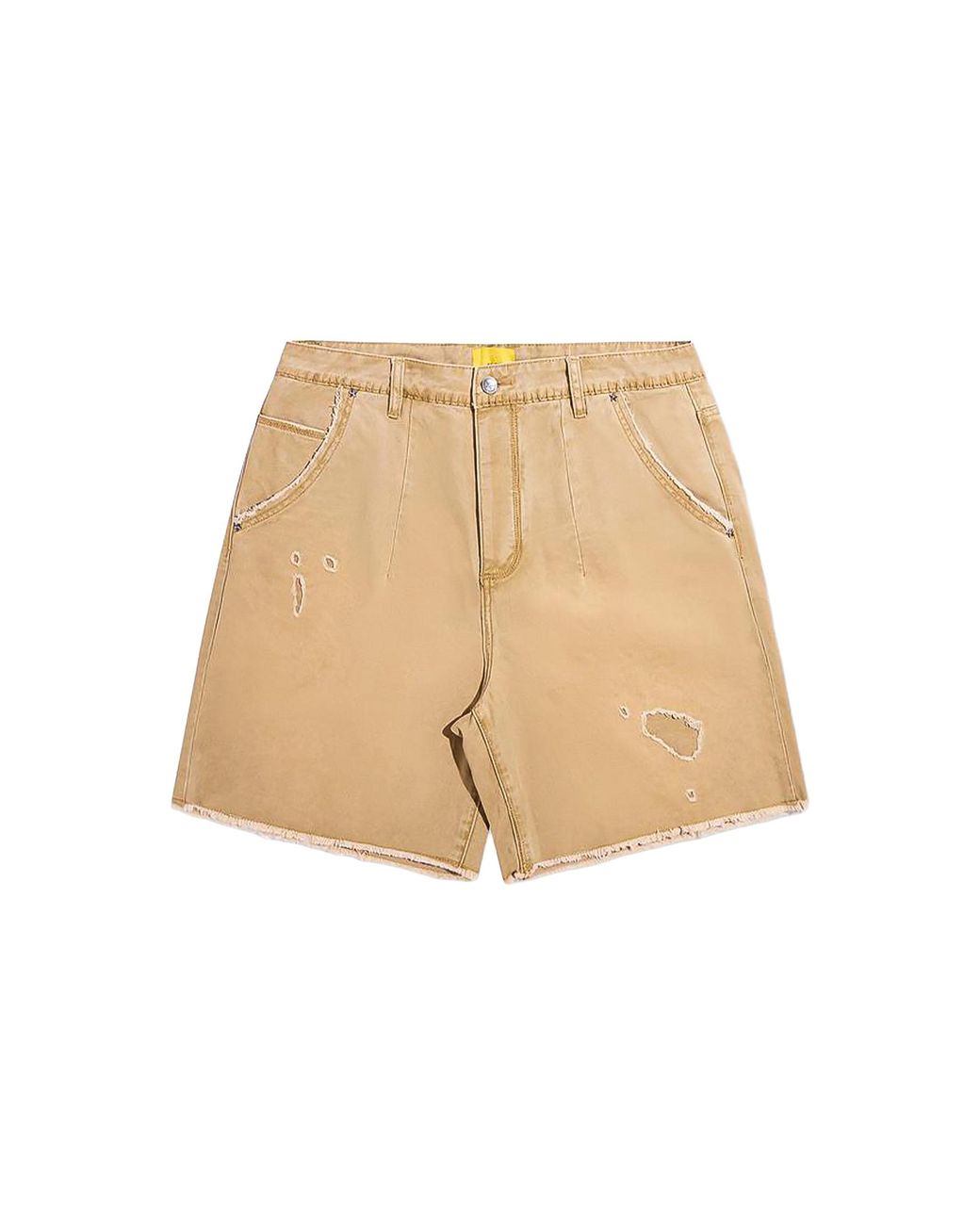 DIET STARTS MONDAY Black Canvas Denim Shorts "Tan Dsm Sum26 041" for men