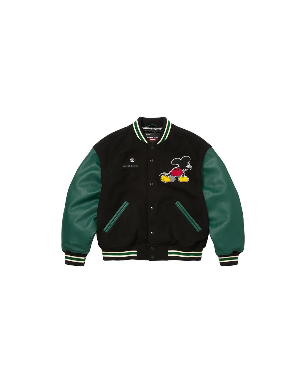 Supreme Green Number (N)Ine Mickey Varsity Jacket "Fw25