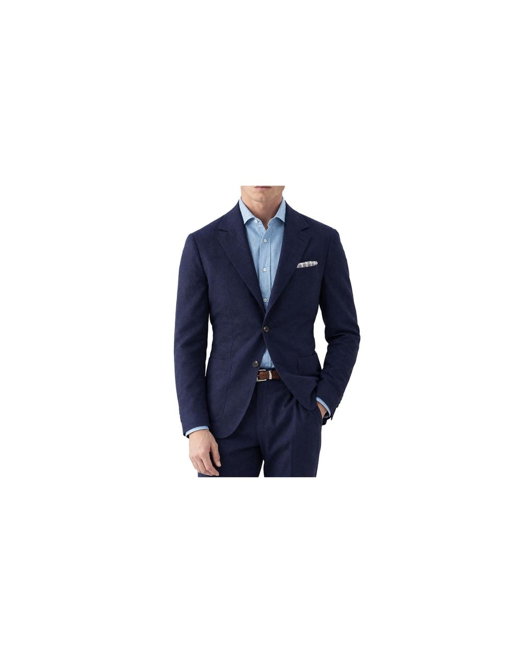 Brunello Cucinelli Blue Wool Tailored Jacket "Dark" Brun2281" for men