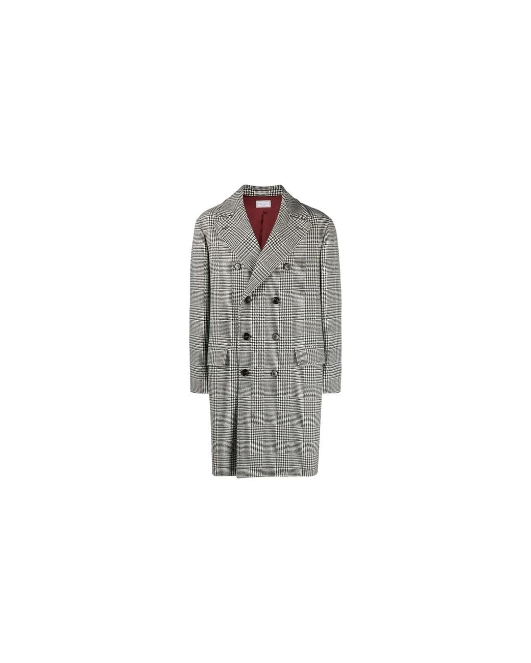 Brunello Cucinelli Black Wool Coat Brun2240" for men