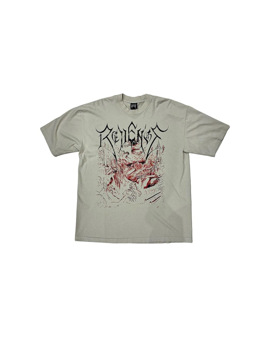 REVENGE Black Disciple T-Shirt "Cement" Rev0030" for men