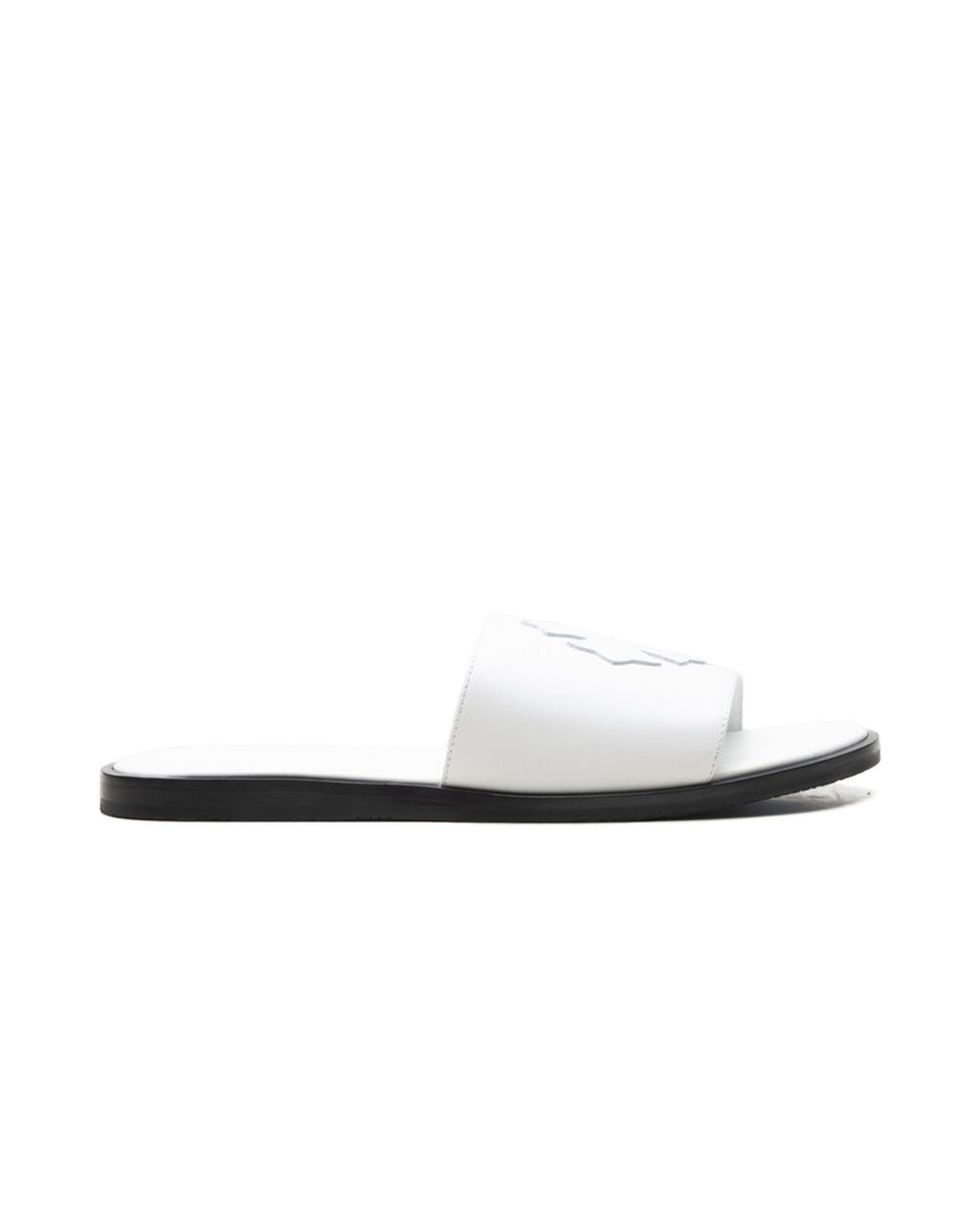 Chrome Hearts Black Leather Slides Chrm0967" for men