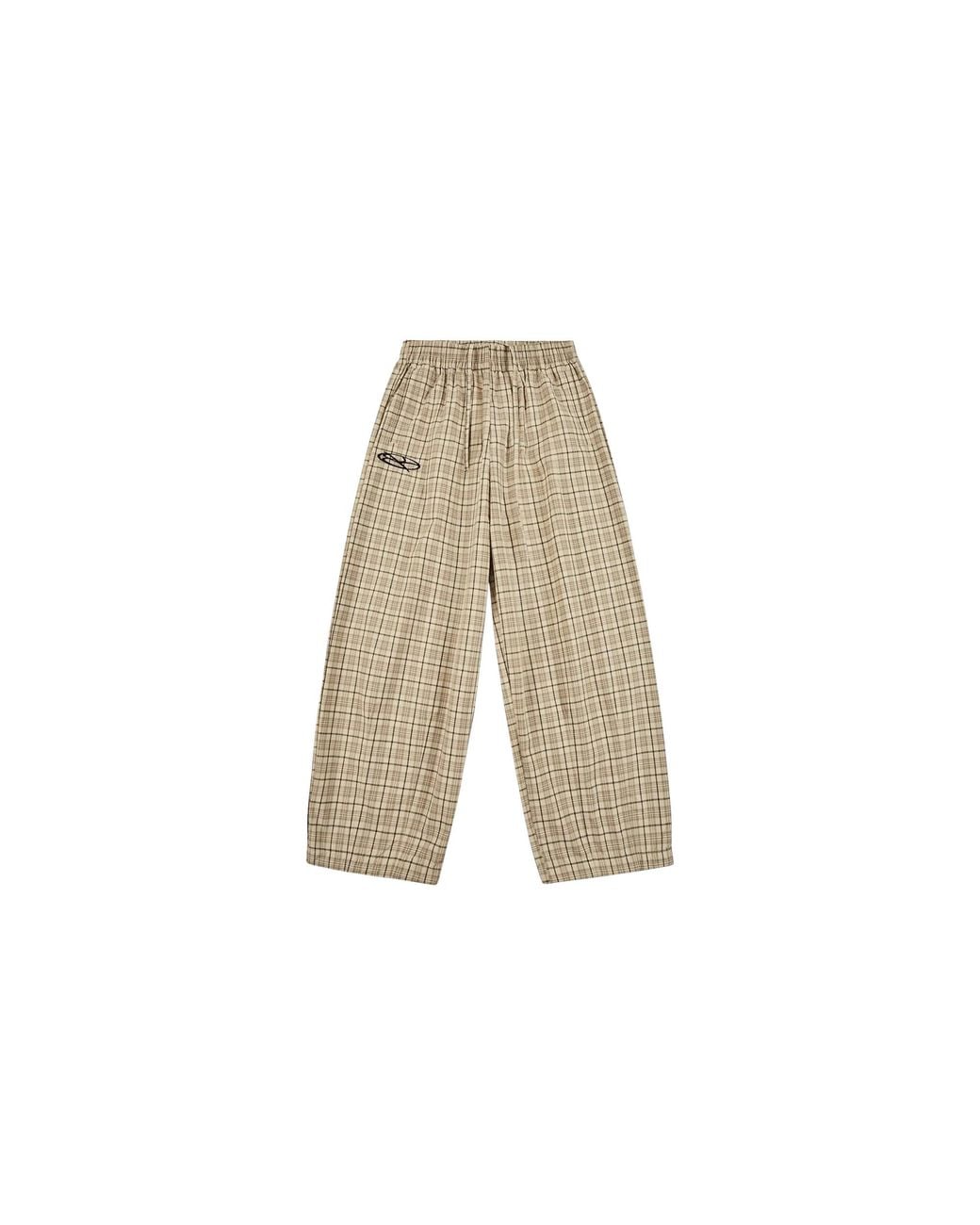 Boredom Kills Black Lounge Plaid Track Pants "Khaki" Bk052" for men