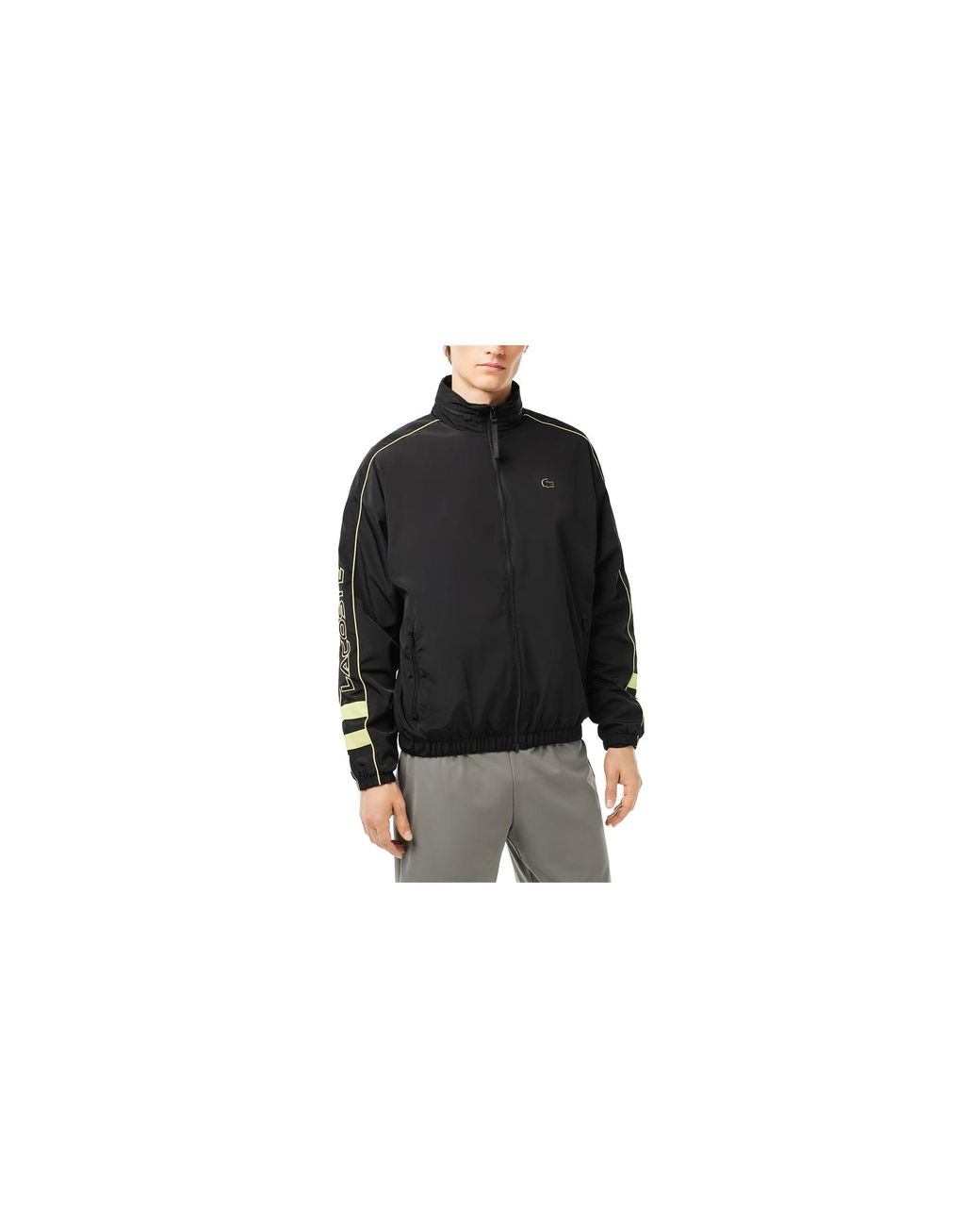 Lacoste Black Contrast Water Resistant Zipped Taffeta Jacket Bh1607 6Tv" for men