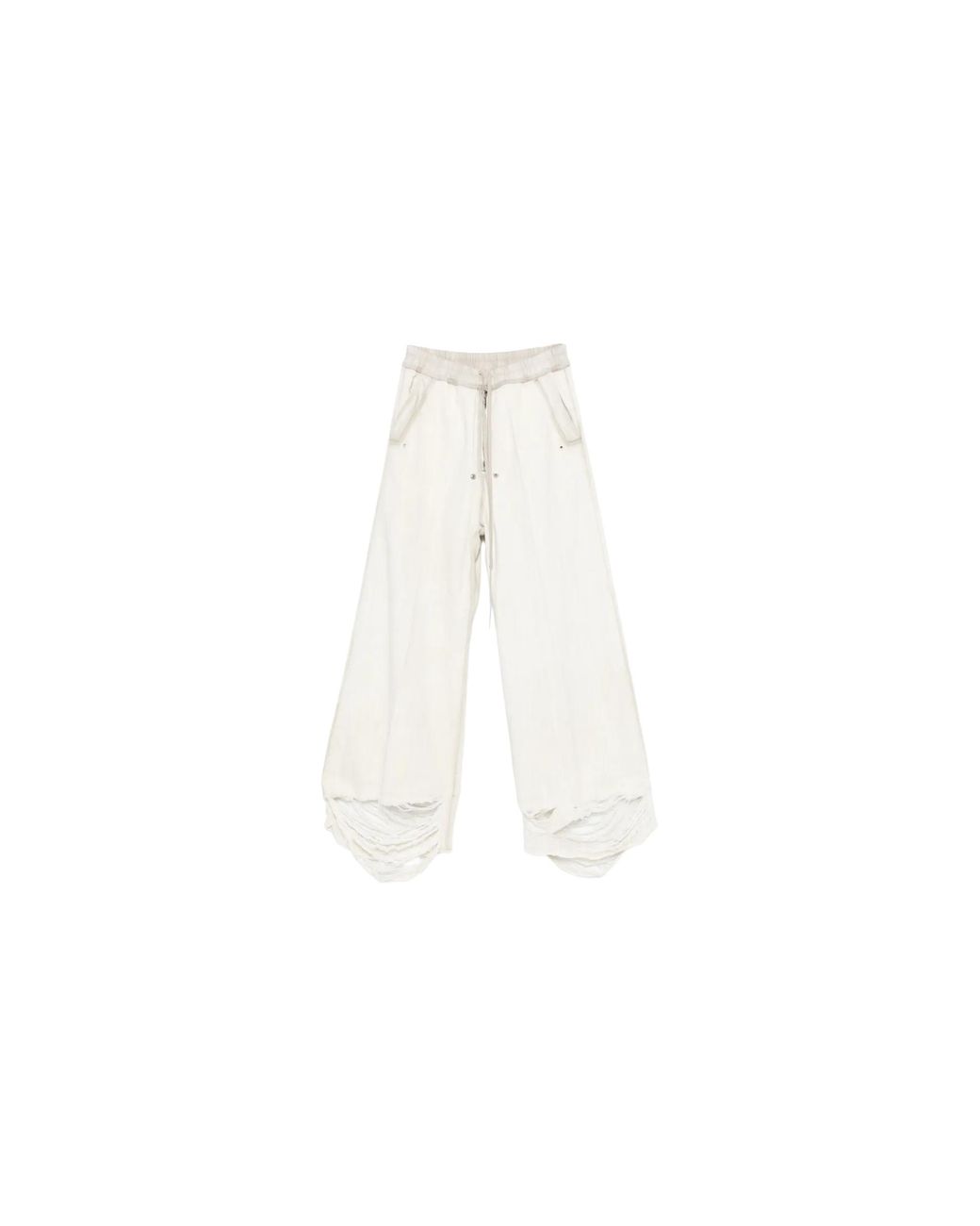 Rick Owens Black Wide Bela Pants "Milk Wash" Rr01F2366 Dmwsh 51" for men