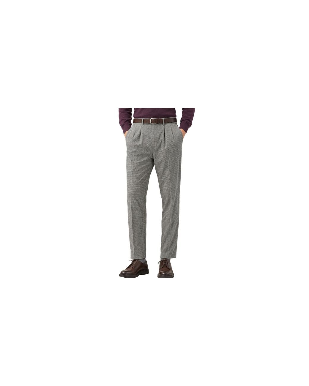 Brunello Cucinelli Black Wool Pleated Trousers "Light" Brun2691" for men
