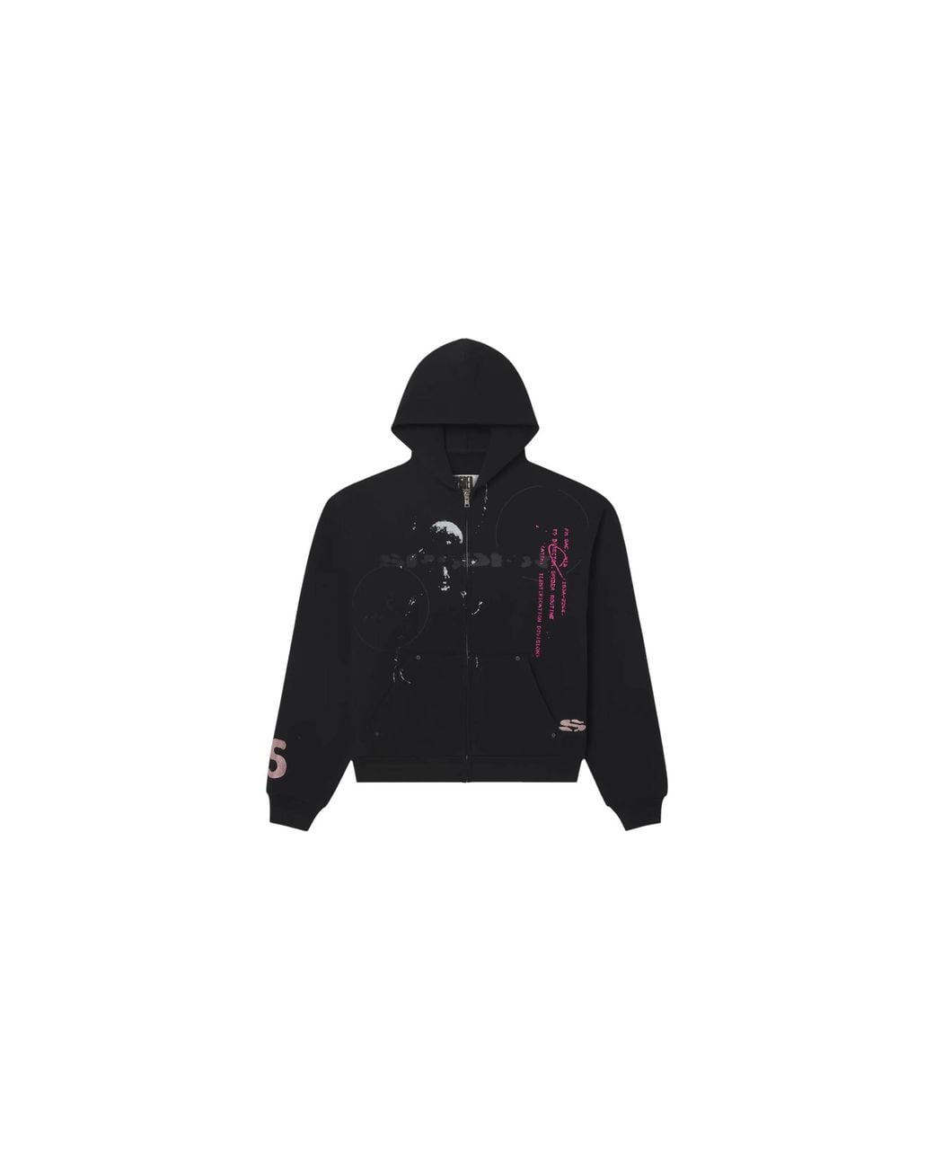 Sp5der Black Five Forever Zip Up Hoodie 688" for men