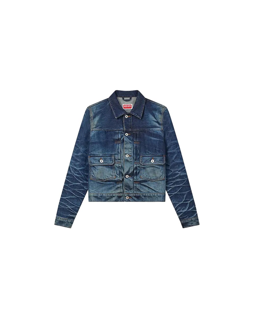 KENZO Blue Denim Trucker Jacket "Dirty Stone Bleached" Ff65Dv3126I7Dy" for men