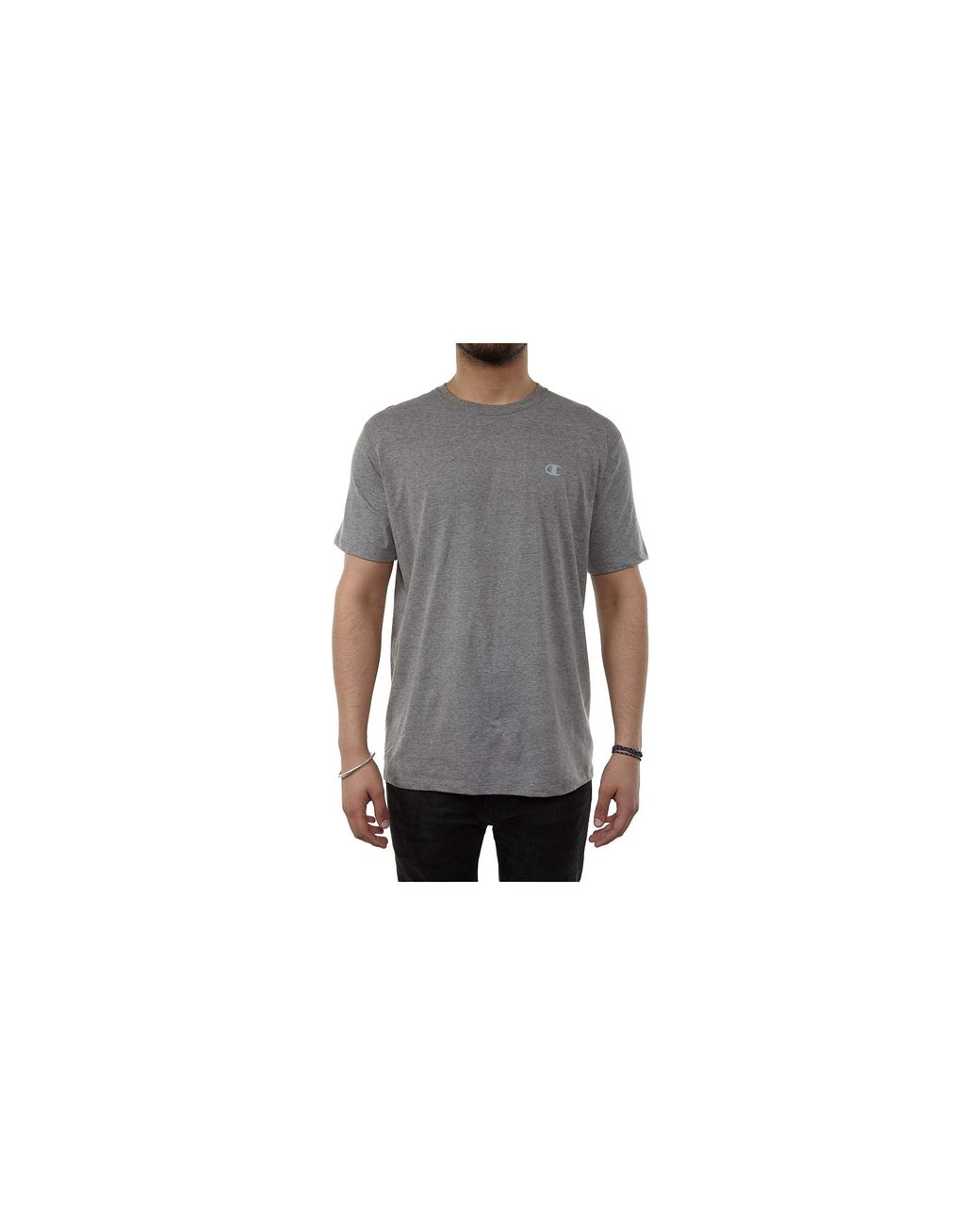 Champion Black C-Vapor Cotton Basic T-Shirt "Oxford" Ct0351 806" for men
