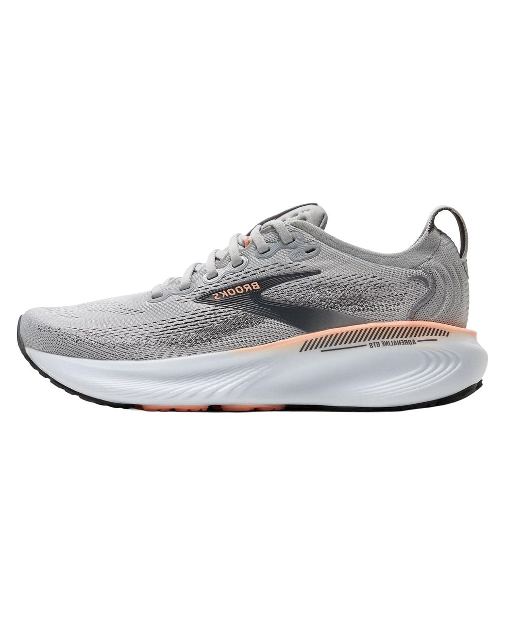 Brooks Gray Adrenaline Gts 25 Wide Blackened Pearl Coral" 120443 1D 032"