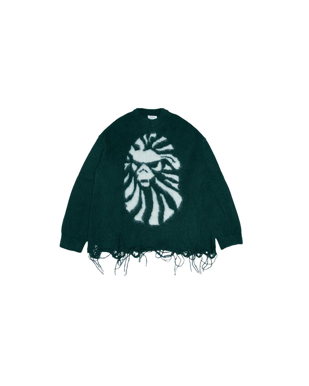 A Bathing Ape Green Japan Mohair Distressed Sweater 048" for men