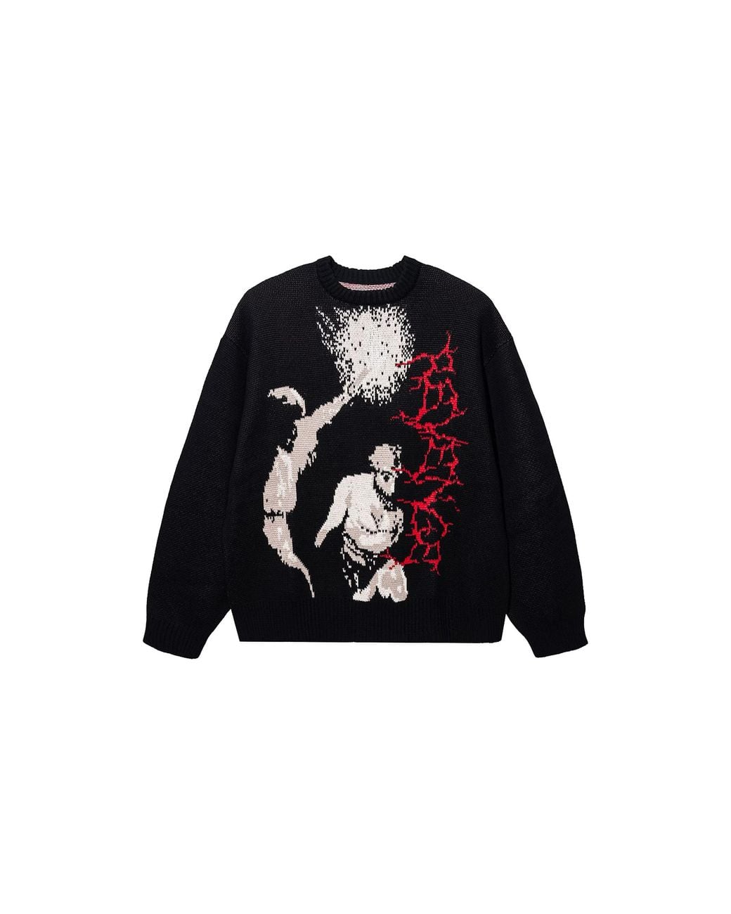 REVENGE Black St. John Knit Sweater Rev0074" for men