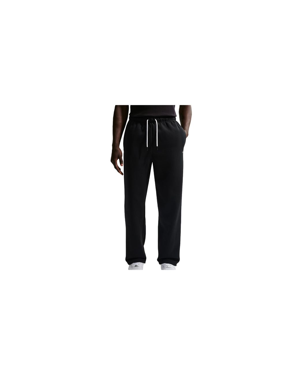 Nike Black Standard Issue Therma-Fit Brushed Open-Hem Basketball Pants Pale Ivory" Im6333 010" for men