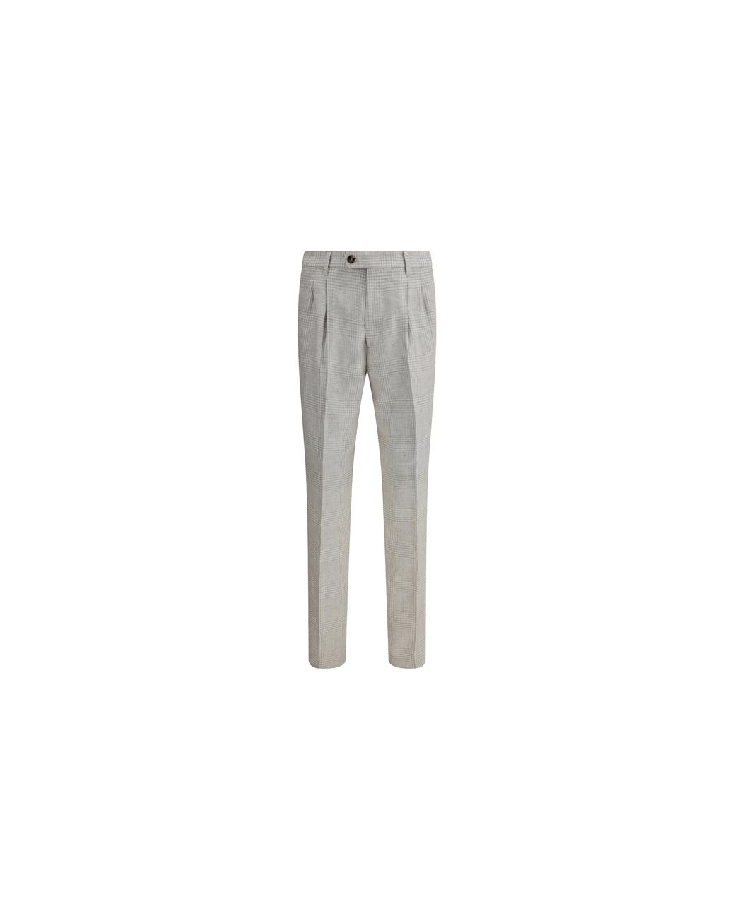 Brunello Cucinelli Black Linen Wool Tailored Trousers Brun861" for men