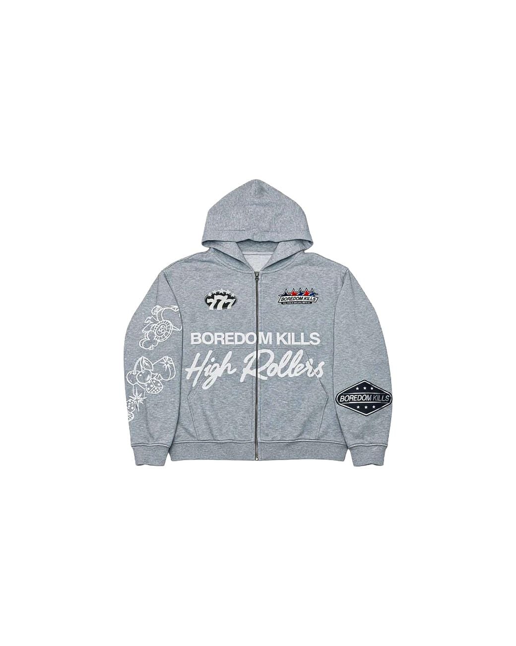 Boredom Kills Black Highroller Hoodie "Heather" Bk047" for men