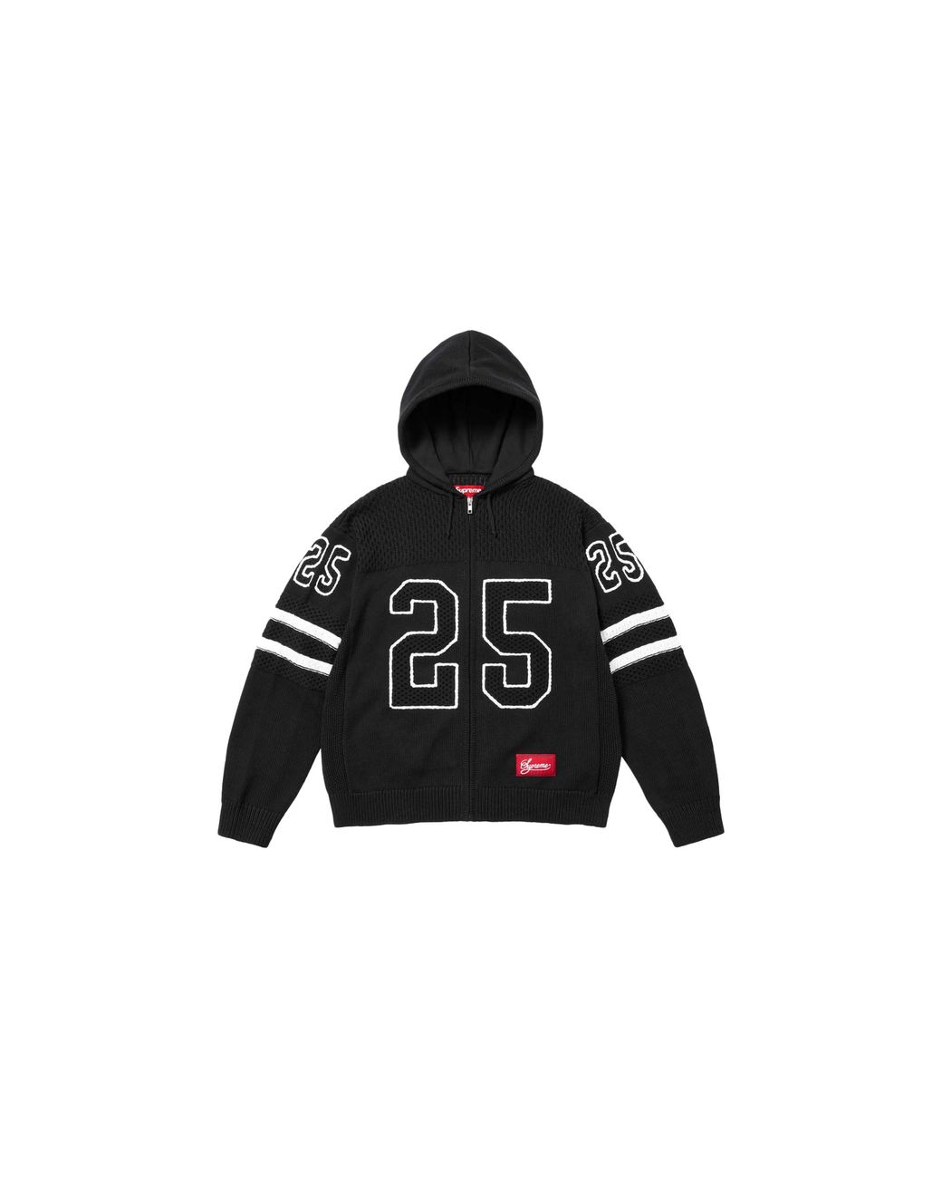 Supreme Black Sport Zip Up Hooded Sweater "Ss25