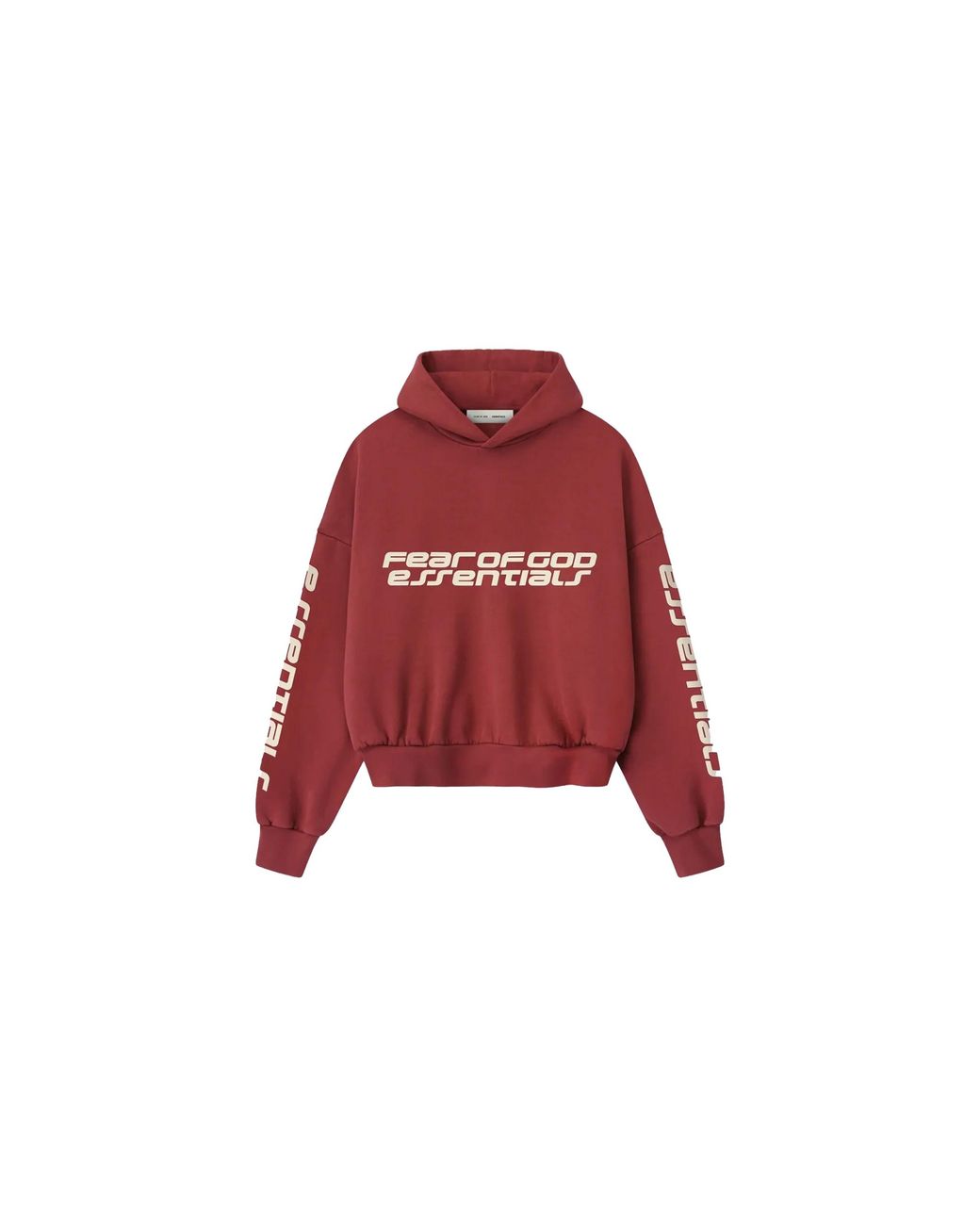 Fear Of God Red Cropped Relaxed Pullover Hoodie "Crimson" 192Ho256901F" for men
