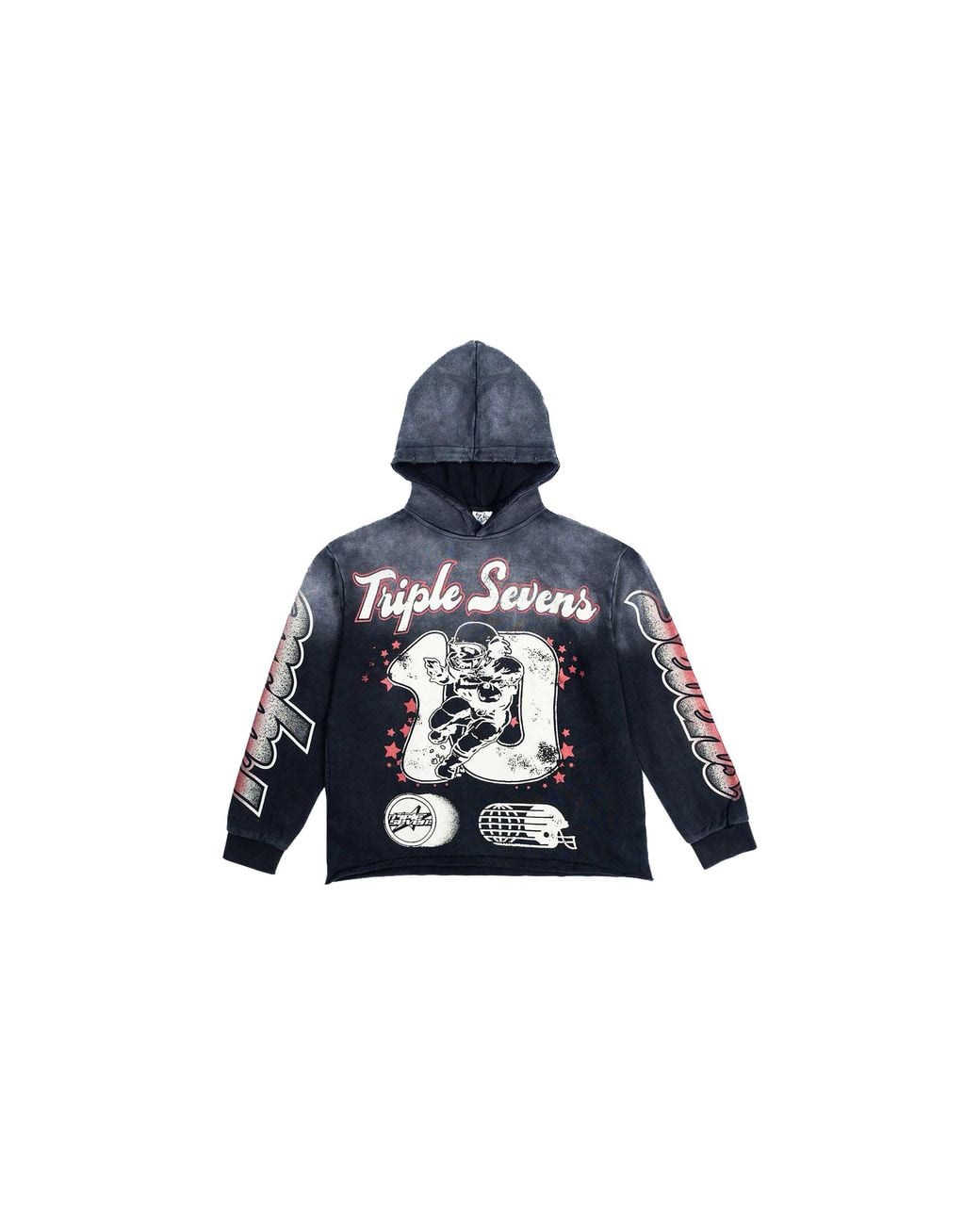 Triple Sevens Black All Star Hoodie "Vintage" Ts7130" for men