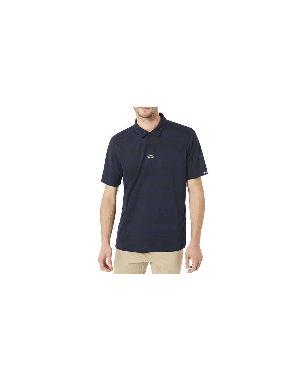 Oakley Blue Aero Stripe Jacquard Polo Shirt "Fathom" 434034 6Ac" for men