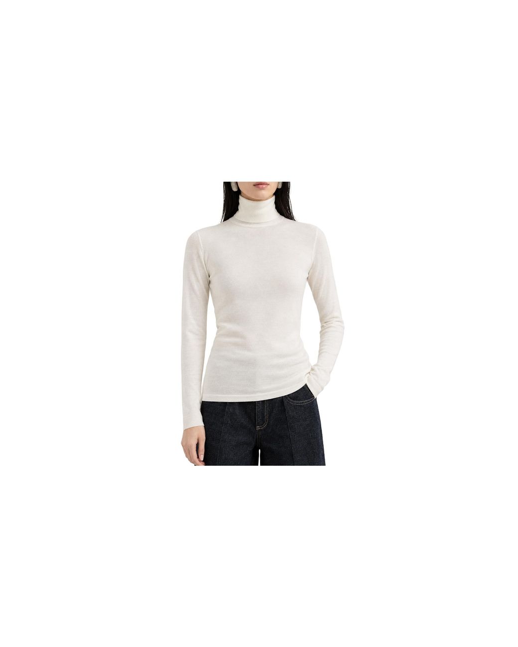 Brunello Cucinelli Black Silk Turtleneck Sweater Brun2601"