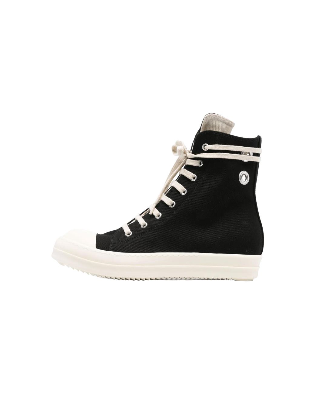 Rick Owens Black Hollywood Eyelet Sneaker High Milk" Du01E3800 Does1 911" for men