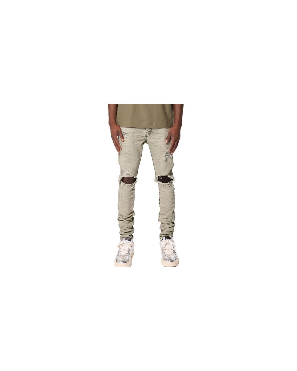 Purple Brand Black P001 Skinny Coated Seam Jeans "Tea" P001 Csca326" for men