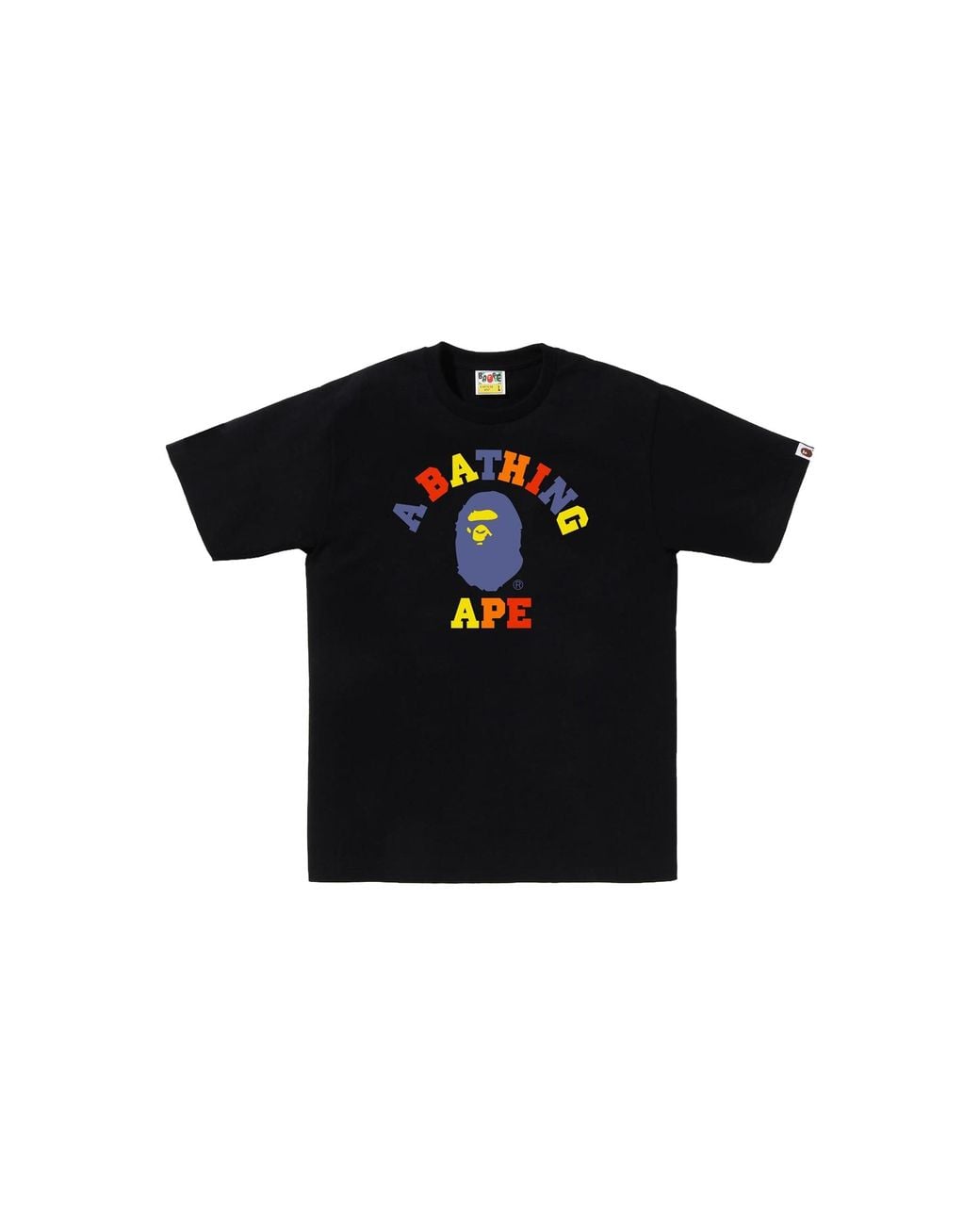 A Bathing Ape Black Colors College T-Shirt 093" for men