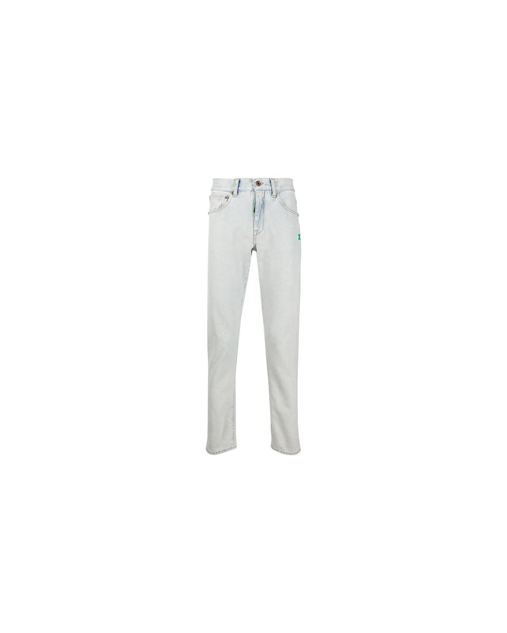 Off-White c/o Virgil Abloh Black Slim Jeans "Bleach Mint" Omya011S203860247144" for men