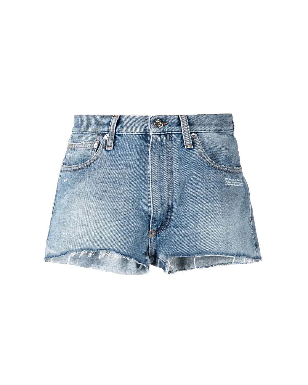 Off-White c/o Virgil Abloh Blue Corporate Denim Shorts Owyc002C99Den0054501"