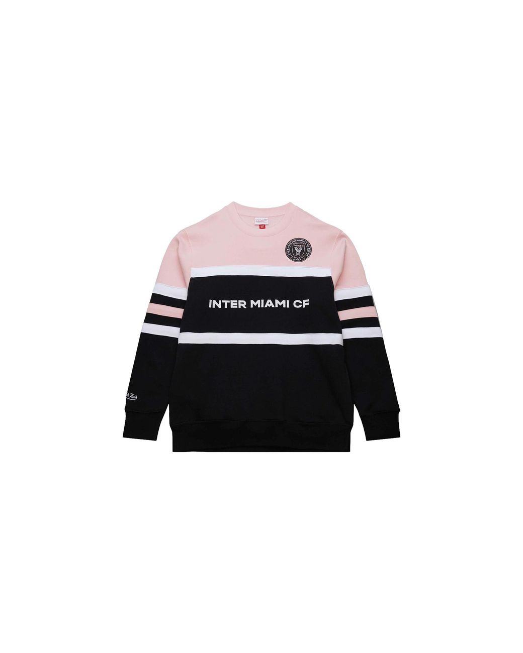 Mitchell & Ness Black Mls Head Coach Fleece Current Logo Crewneck Shirt "Inter Miami Cf for men