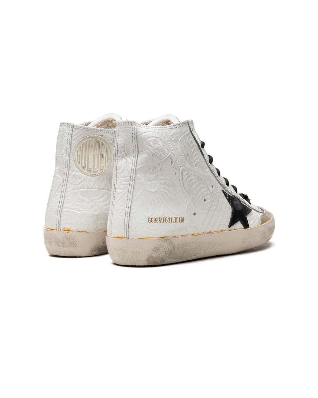 Golden Goose Deluxe Brand Black Francy Penstar Flowers Printed Suede Upper And List Nylon Toe Leather Star Gwf00114.F003820.10471"