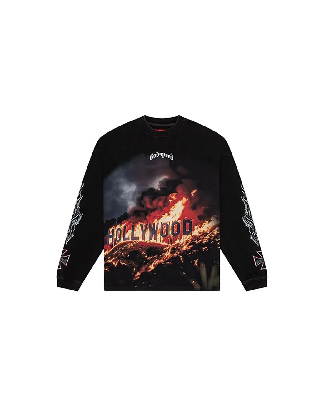 GODSPEED NEW YORK Black Hollywood Inferno Long-Sleeve T-Shirt Gs795" for men