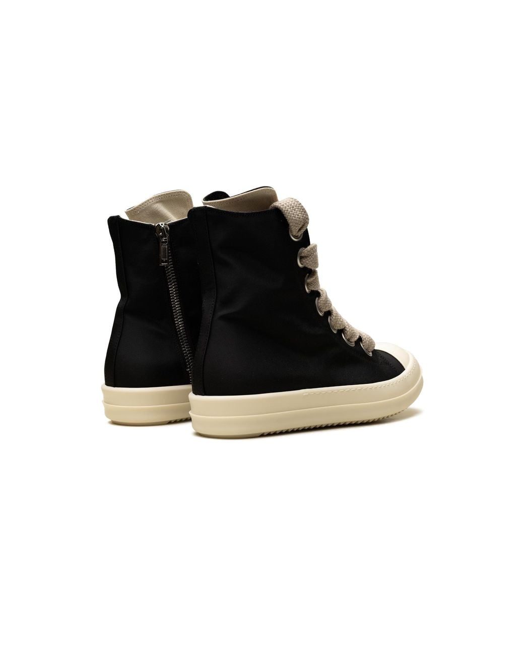 Rick Owens Black Concordians Jumbo Lace Ramones Sneaker High Canvas Milk" Du02E7818 Ncvw2 911" for men