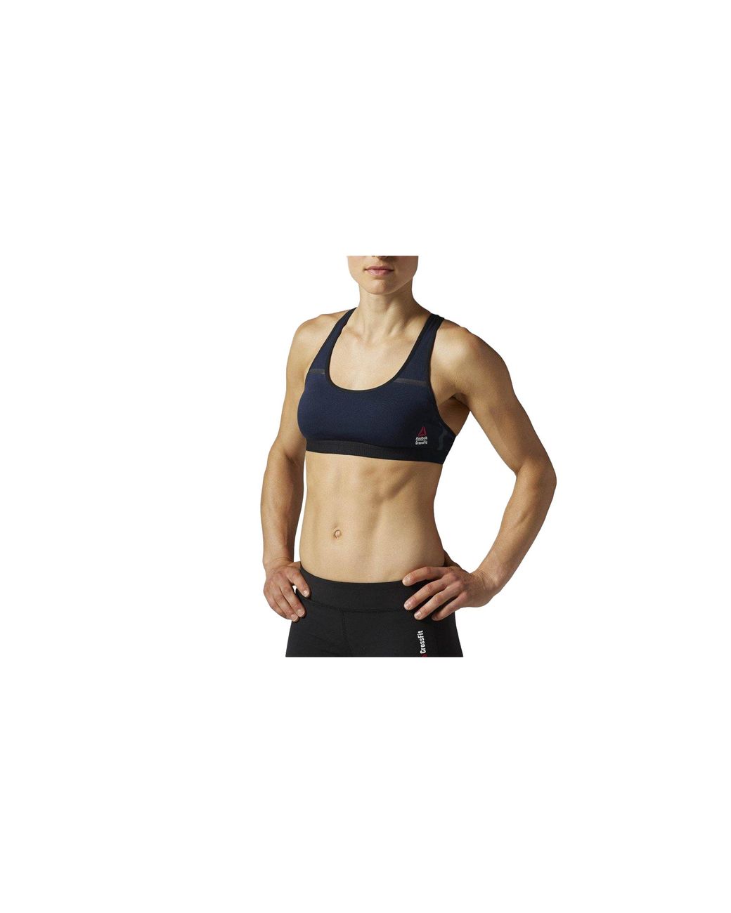 Reebok Black Rcf Crossfit Racer Bra Solid "Faux" Aa1125"