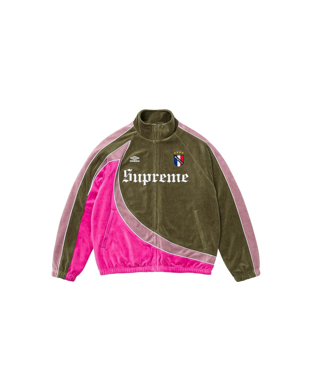 Supreme Green Umbro Velour Track Jacket "Fw26