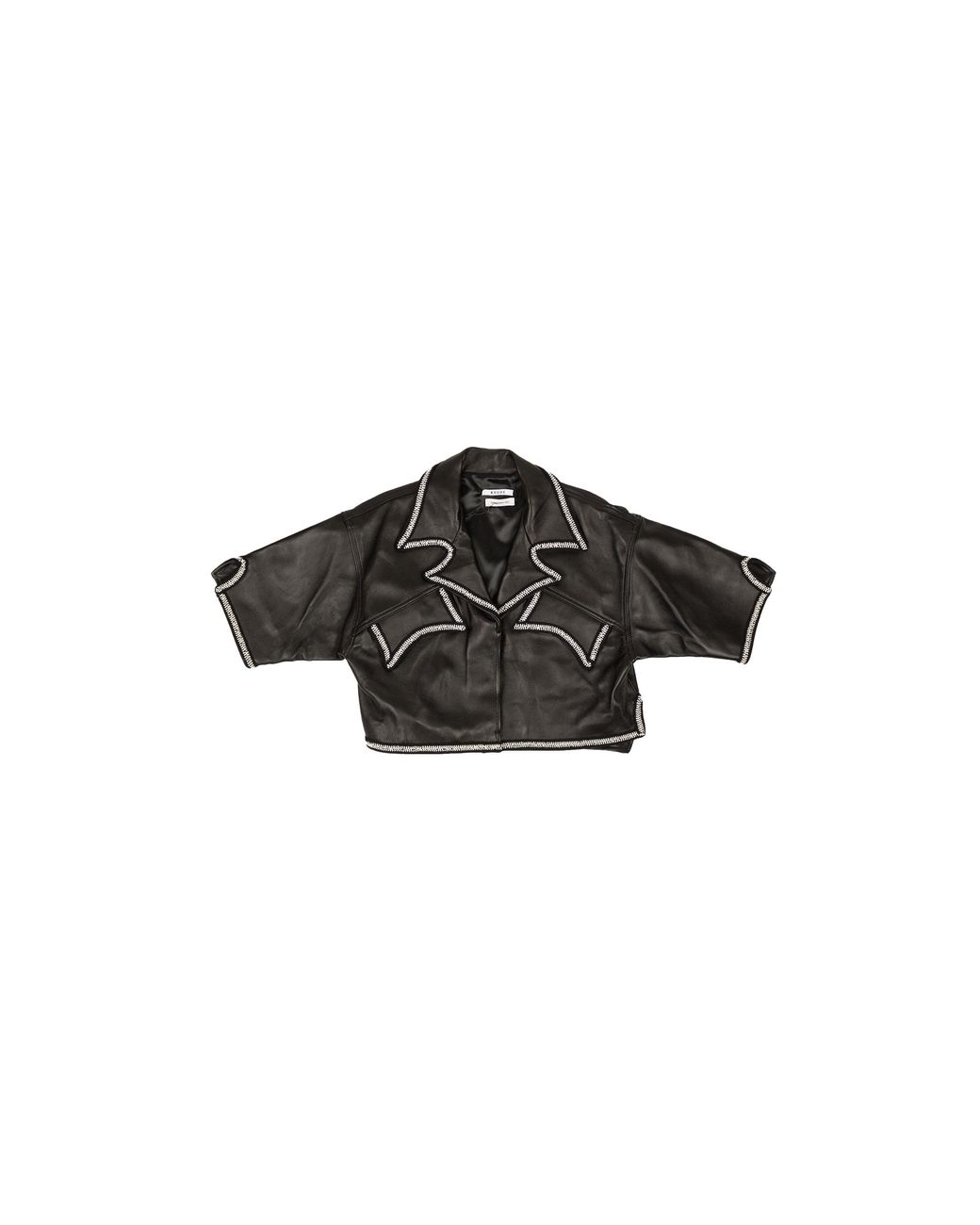 Rhude Black Lace-Trim Leather Shirts Rhss22Sh003063720372"