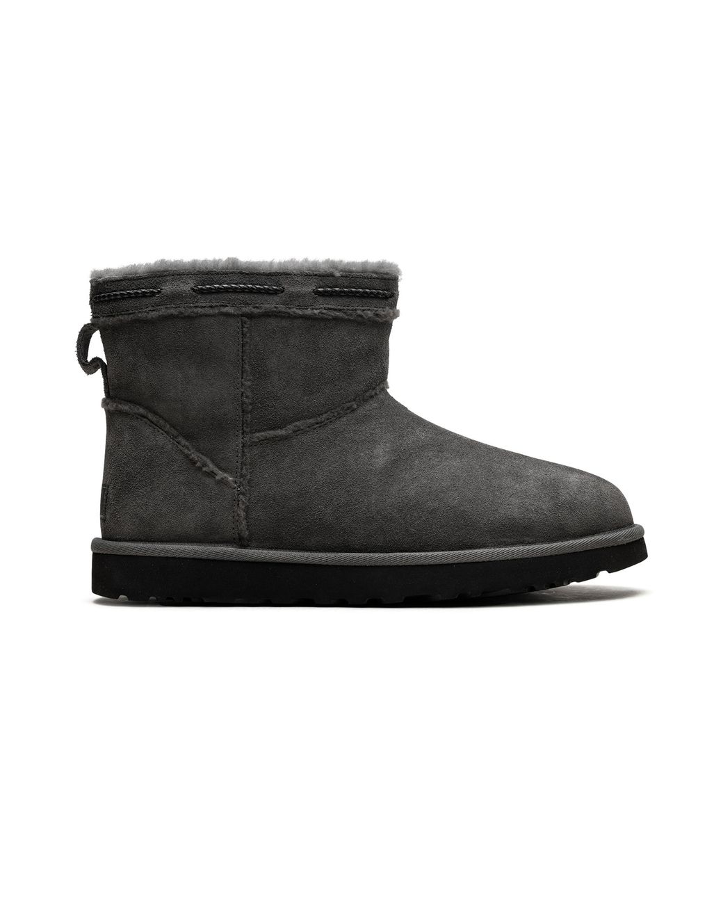 Ugg Black Classic Mini Shearling Braid "Charcoal" 1166751 Chrc"