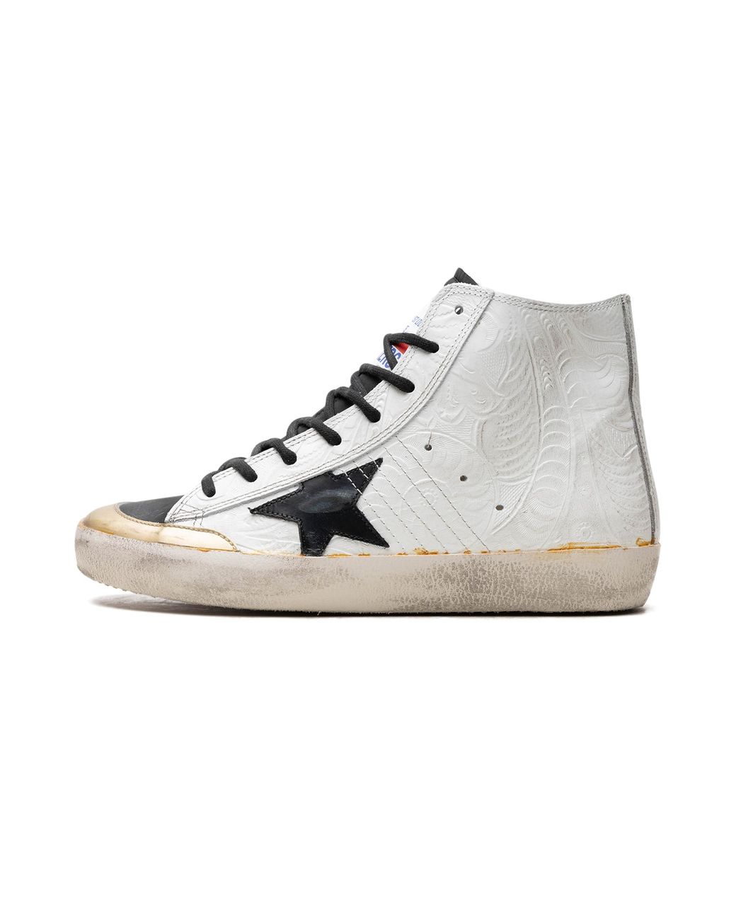 Golden Goose Deluxe Brand Black Francy Penstar Flowers Printed Suede Upper And List Nylon Toe Leather Star Gwf00114.F003820.10471"